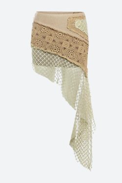 Boho Patchwork Mini Skirt