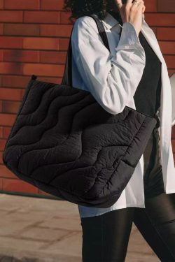 Boho White Solid Durable Large Capacity Nylon Satchel Handbag