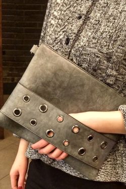 Boho Yellow Nail Bead Faux Leather Wallet Purse