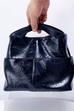 Boutique Black Jacquard Large Capacity Faux Leather Clutch Bag