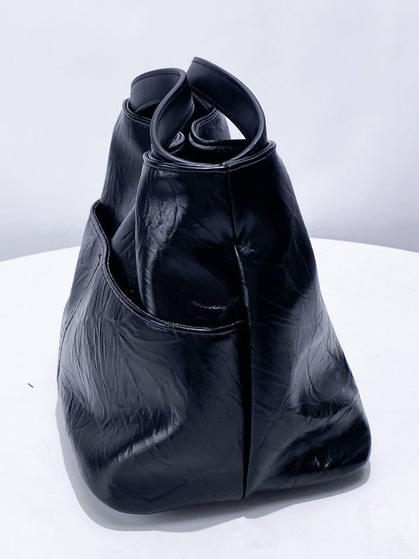 Boutique Black Jacquard Large Capacity Faux Leather Clutch Bag