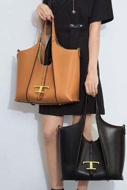 Boutique Black Large Capacity Calf Leather Satchel Handbag