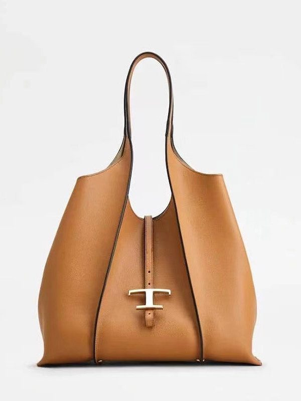 Boutique Black Large Capacity Calf Leather Satchel Handbag