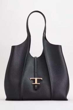 Boutique Black Large Capacity Calf Leather Satchel Handbag