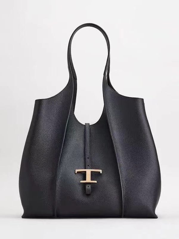 Boutique Black Large Capacity Calf Leather Satchel Handbag