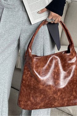 Boutique Black Large Capacity Faux Leather Satchel Handbag