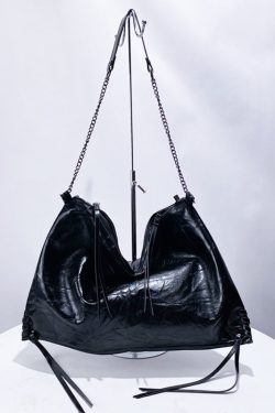 Boutique Black Solid Durable Faux Leather Flap Bag