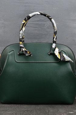 Boutique Blackish Green Print Patchwork Calf Leather Tote Handbag