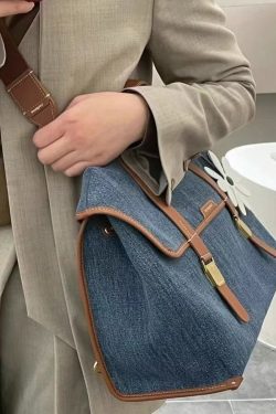 Boutique Blue Large Capacity Denim Backpack Bag