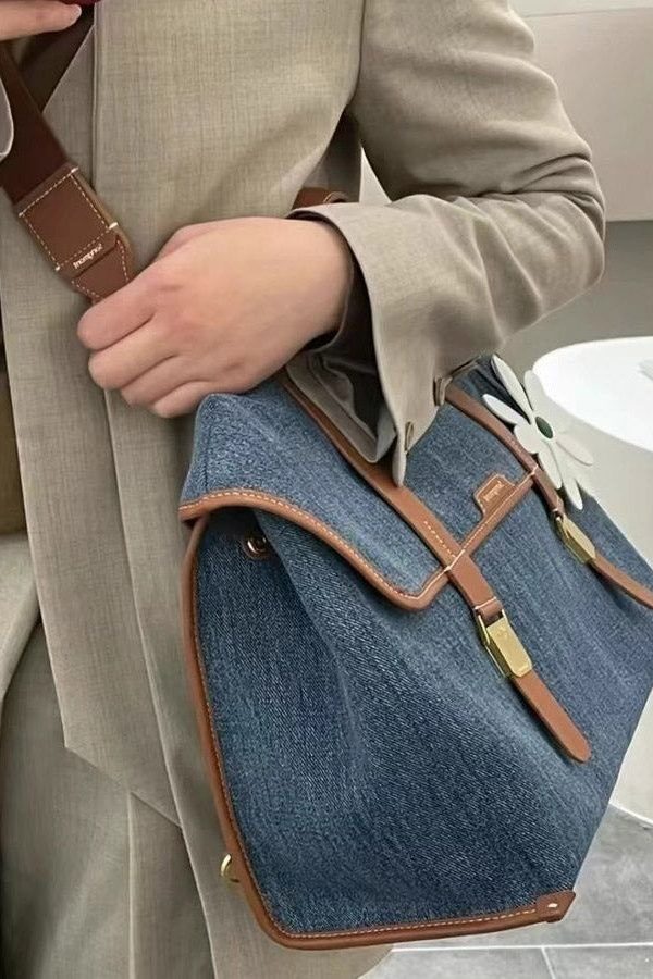 Boutique Blue Large Capacity Denim Backpack Bag