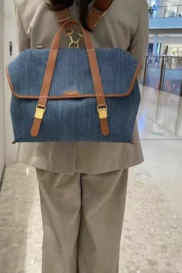 Boutique Blue Large Capacity Denim Backpack Bag