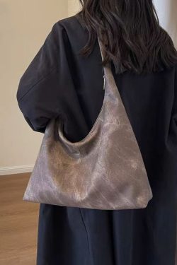 Boutique Blue Tie Dye Faux Leather Large Capacity Satchel Handbag