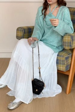 Boutique Blue U Neck Floral Knit Sweaters Two Piece Set Winter