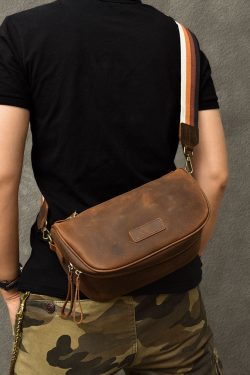 Boutique Brown Calf Leather Messenger Bag