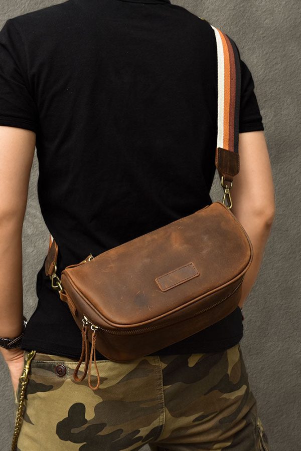 Boutique Brown Calf Leather Messenger Bag