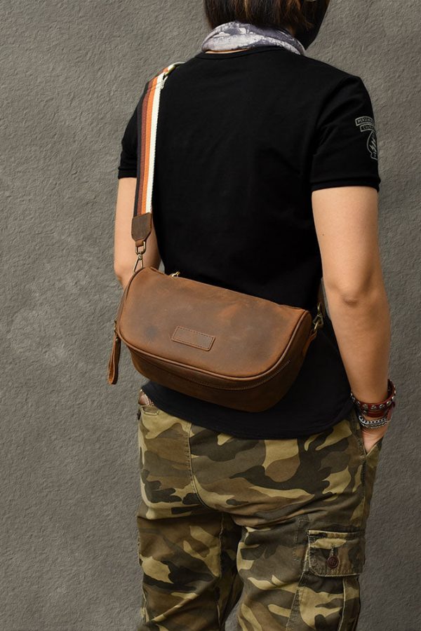 Boutique Brown Calf Leather Messenger Bag