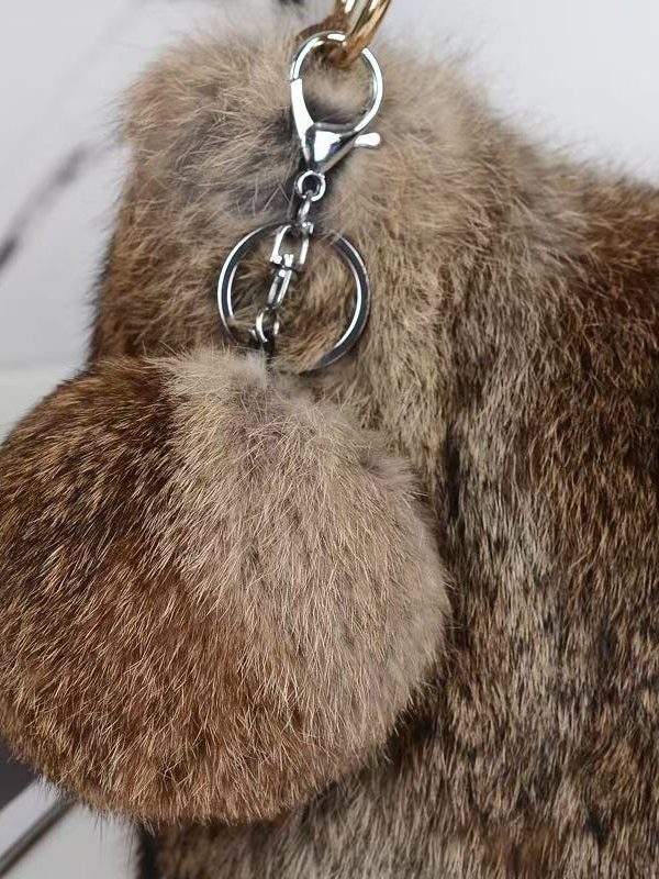 Boutique Brown Fuzzy Fur Fluffy Satchel Handbag