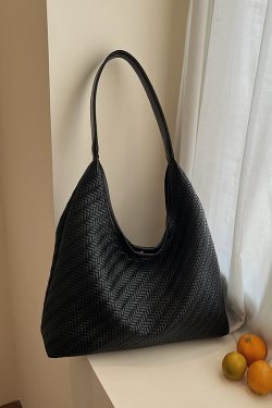 Boutique Brown Large Capacity Faux Leather Shoulder Bag