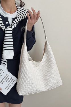 Boutique Brown Large Capacity Faux Leather Shoulder Bag