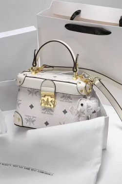 Boutique Brown White Solid Durable Calf Leather Mini Bag