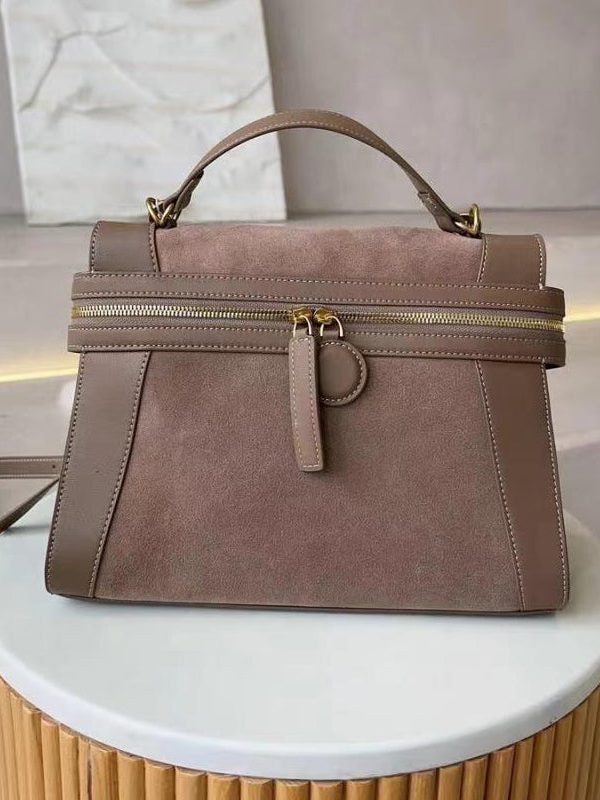 Boutique Brown Zippered Faux Leather Messenger Bag