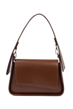 Boutique Coffee Versatile Calf Leather Satchel Handbag