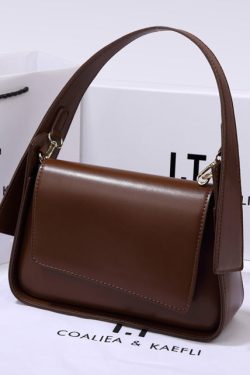Boutique Coffee Versatile Calf Leather Satchel Handbag