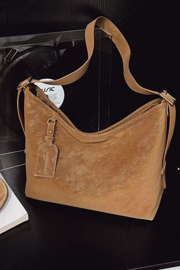 Boutique Khaki Pendant Solid Durable Fine Suede Messenger Bag