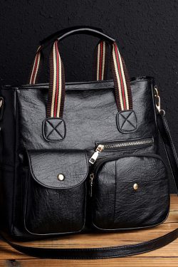 Boutique Mulberry Pockets Large Capacity Faux Leather Tote Handbag