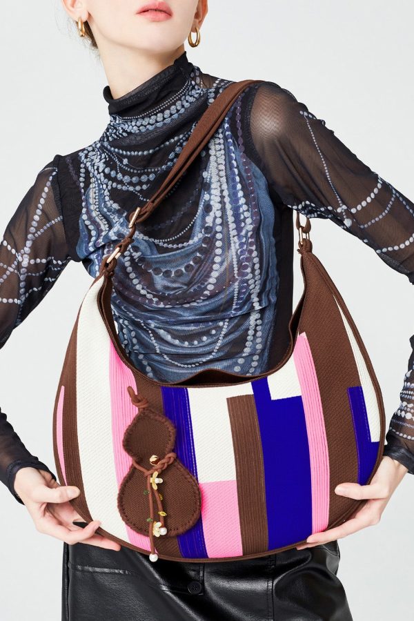 Boutique Multicolour Solid Durable Pendant Cotton Hobo Bag