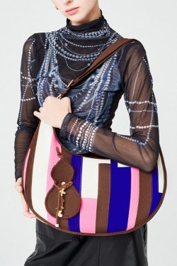 Boutique Multicolour Solid Durable Pendant Cotton Hobo Bag