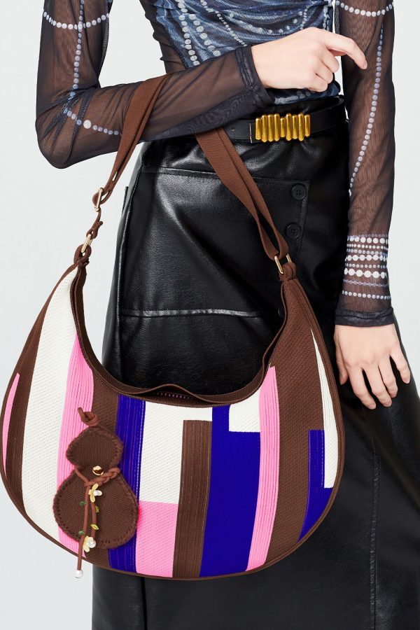 Boutique Multicolour Solid Durable Pendant Cotton Hobo Bag