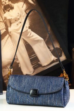 Boutique Navy Serpentine Durable CrossBody Satchel Handbag