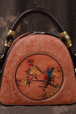 Boutique Pink Jacquard Calf Leather Tote Handbag