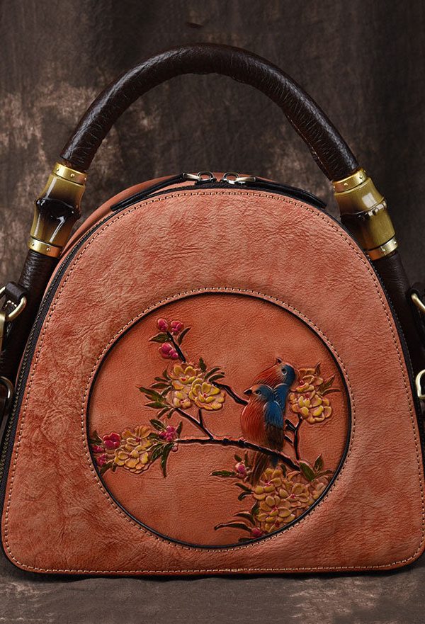 Boutique Pink Jacquard Calf Leather Tote Handbag