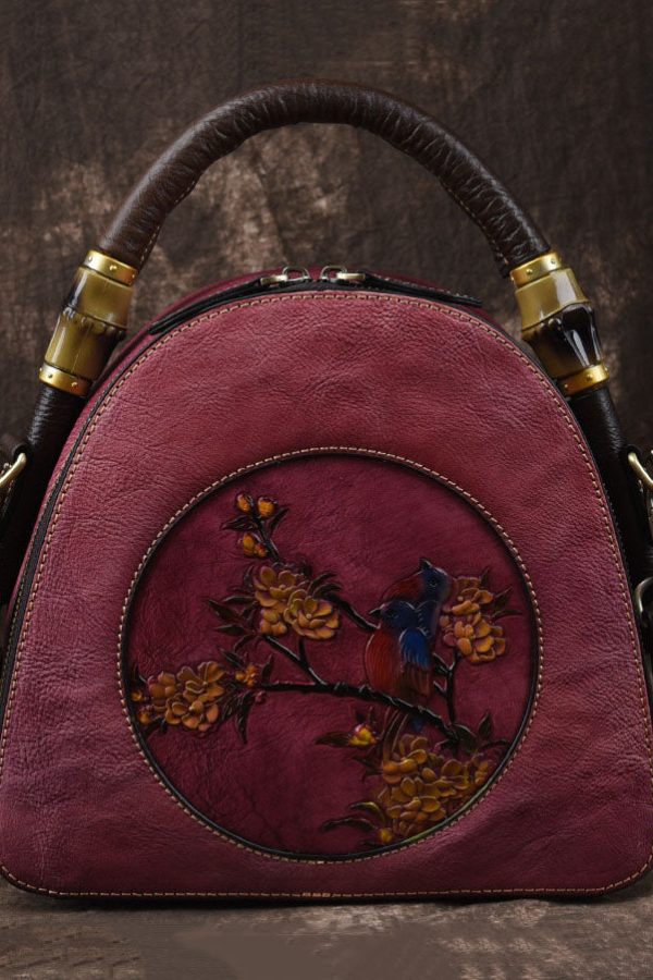 Boutique Pink Jacquard Calf Leather Tote Handbag