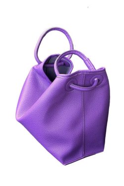 Boutique Purple Large Capacity Calf Leather Tote Bag