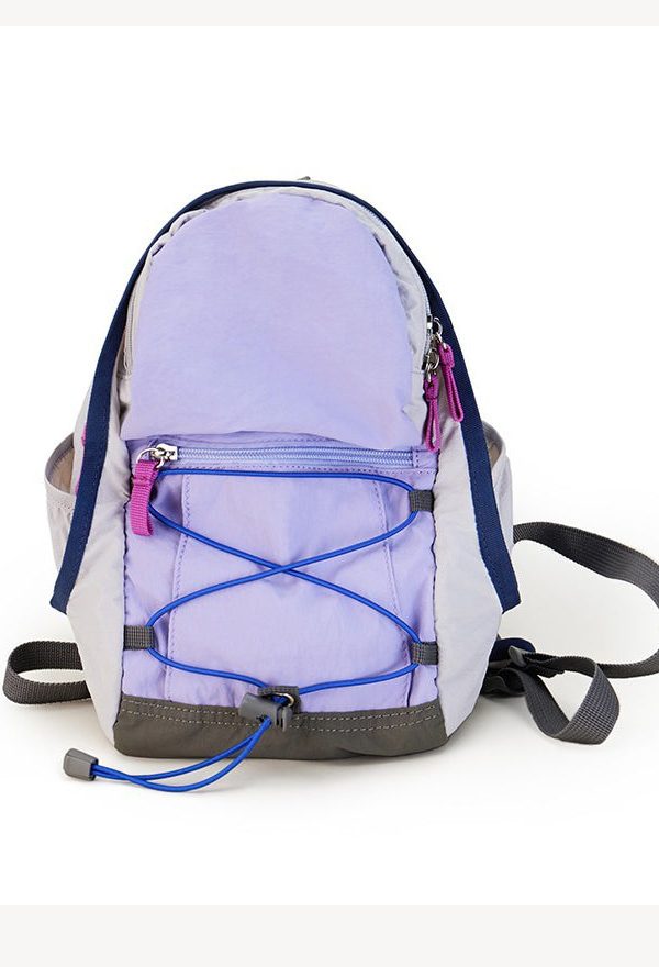 Boutique Purple Zippered Patchwork Outdoors Backpack Bag