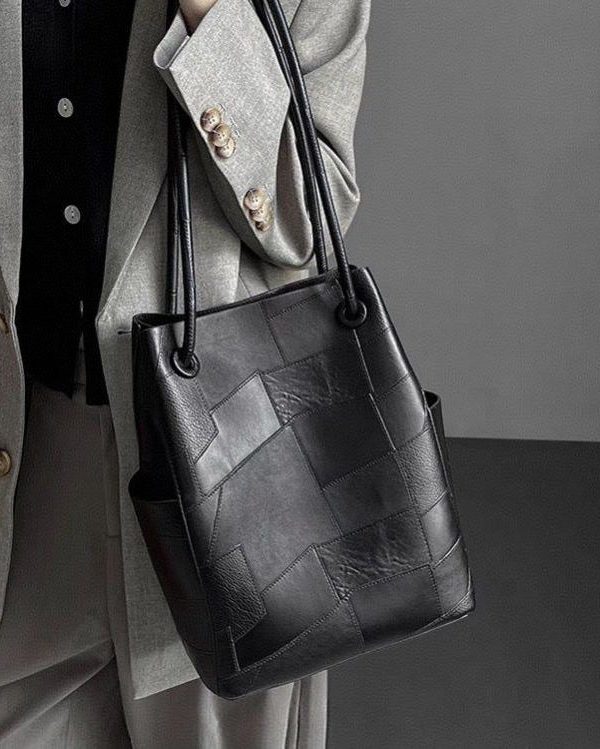 Boutique Red Large Capacity Faux Leather Shoulder Bag