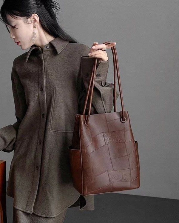 Boutique Red Large Capacity Faux Leather Shoulder Bag