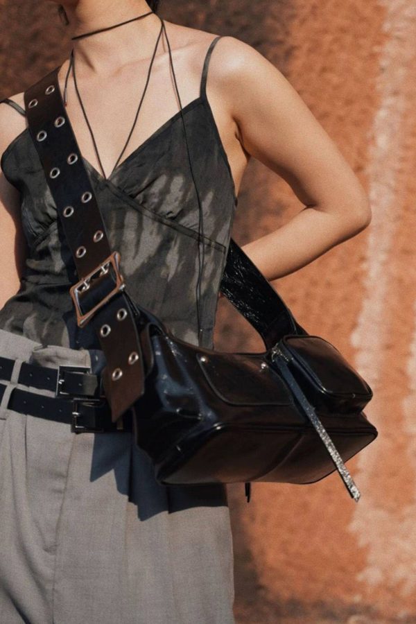 Boutique Red Pockets Durable Calf Leather Hobo Bag