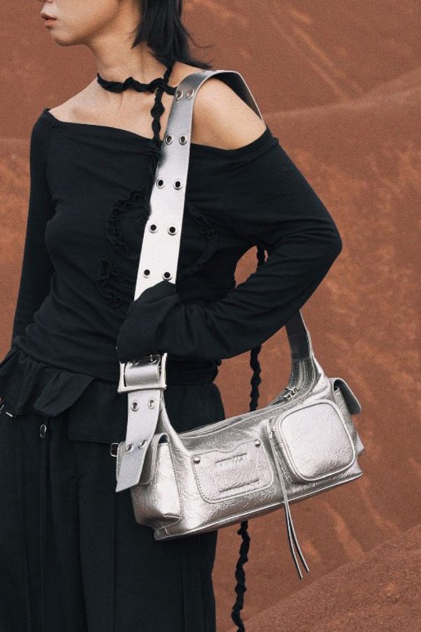 Boutique Red Pockets Durable Calf Leather Hobo Bag