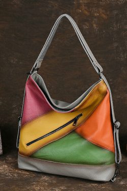 Boutique Retro Yellow Versatile Calf Leather Satchel Bag Handbag