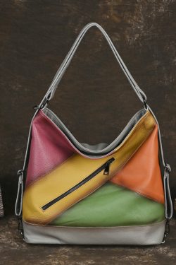 Boutique Retro Yellow Versatile Calf Leather Satchel Bag Handbag