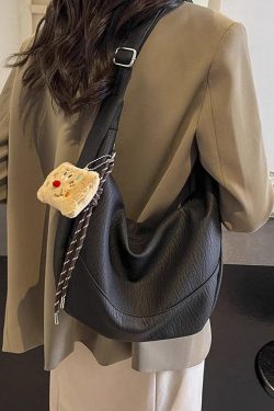 Boutique Solid Durable Large Capacity Faux Leather Message Bag