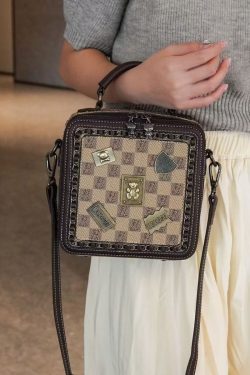 Boutique Stylish Khaki Faux Leather Messenger Bag