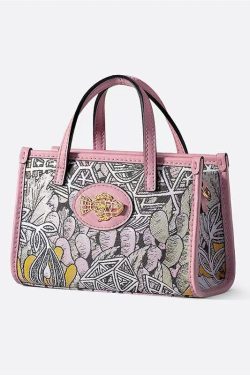 Boutique Stylish Pink Print Satchel Bag Handbag