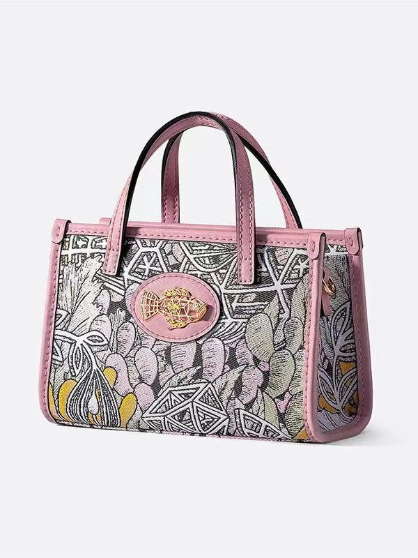 Boutique Stylish Pink Print Satchel Bag Handbag