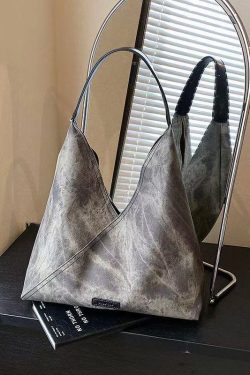 Boutique Tie Dye Solid Durable Faux Leather Shoulder Handbag