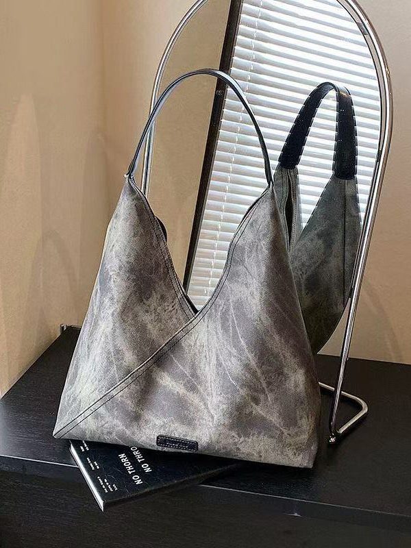 Boutique Tie Dye Solid Durable Faux Leather Shoulder Handbag